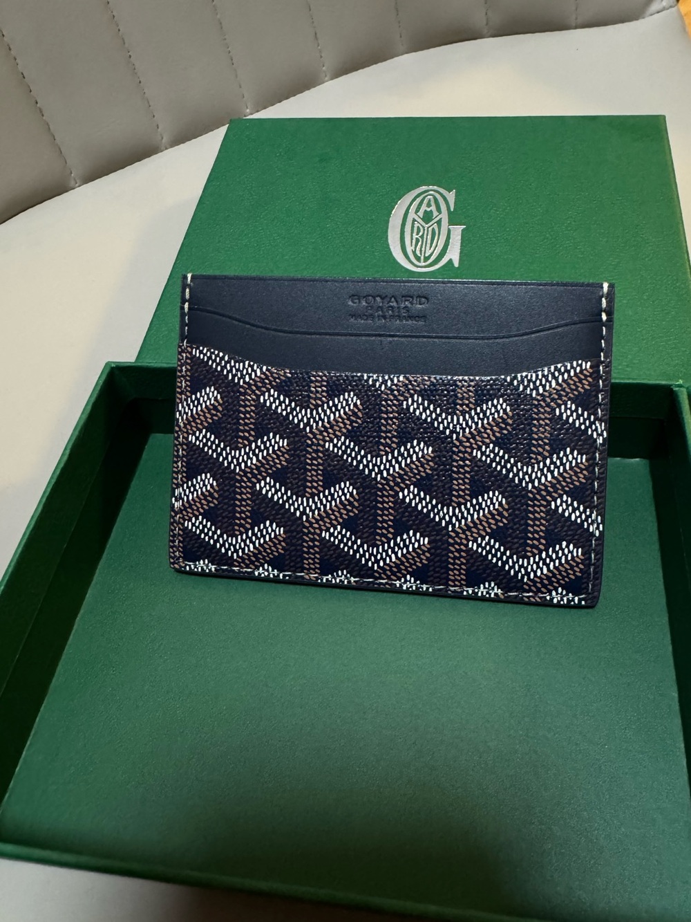 Goyard Saint-Sulpice Card Wallet Navy Blue